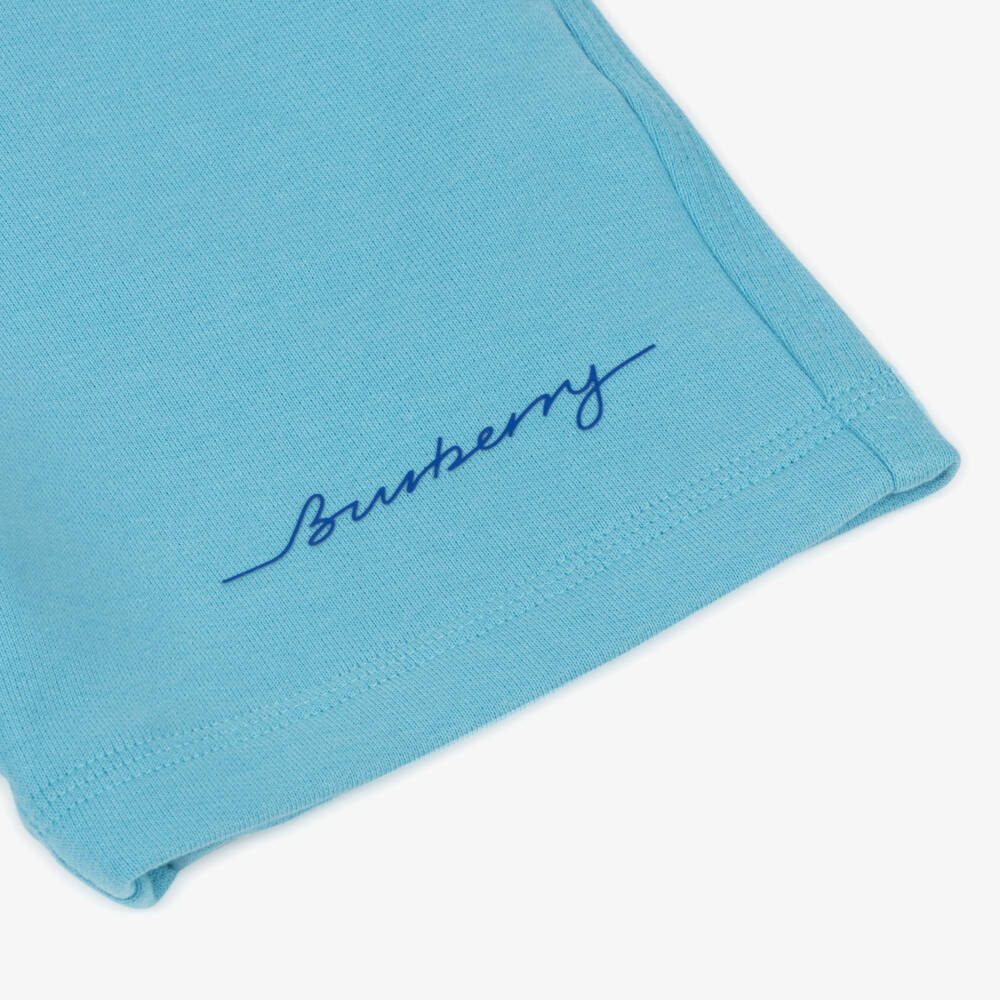 Burberry-Boys Ocean-Toned Cotton Shorts | Childrensalon Outlet