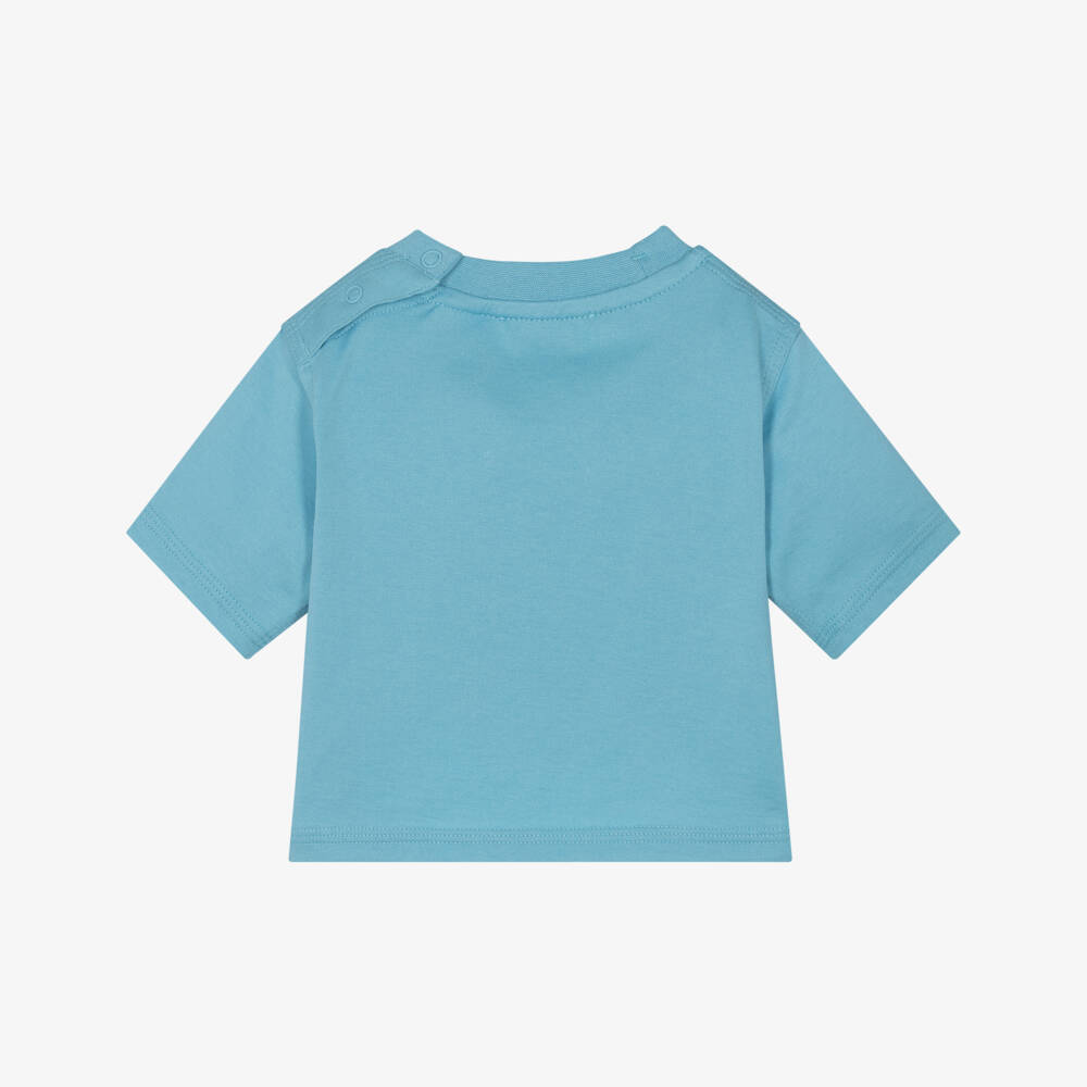 Burberry-Boys Organic Blue Cotton Tee | Childrensalon Outlet