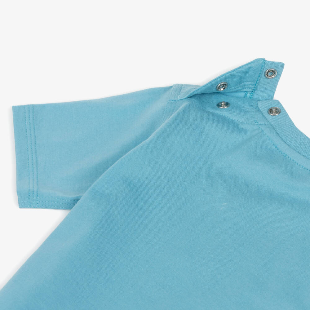 Burberry-Boys Organic Blue Cotton Tee | Childrensalon Outlet