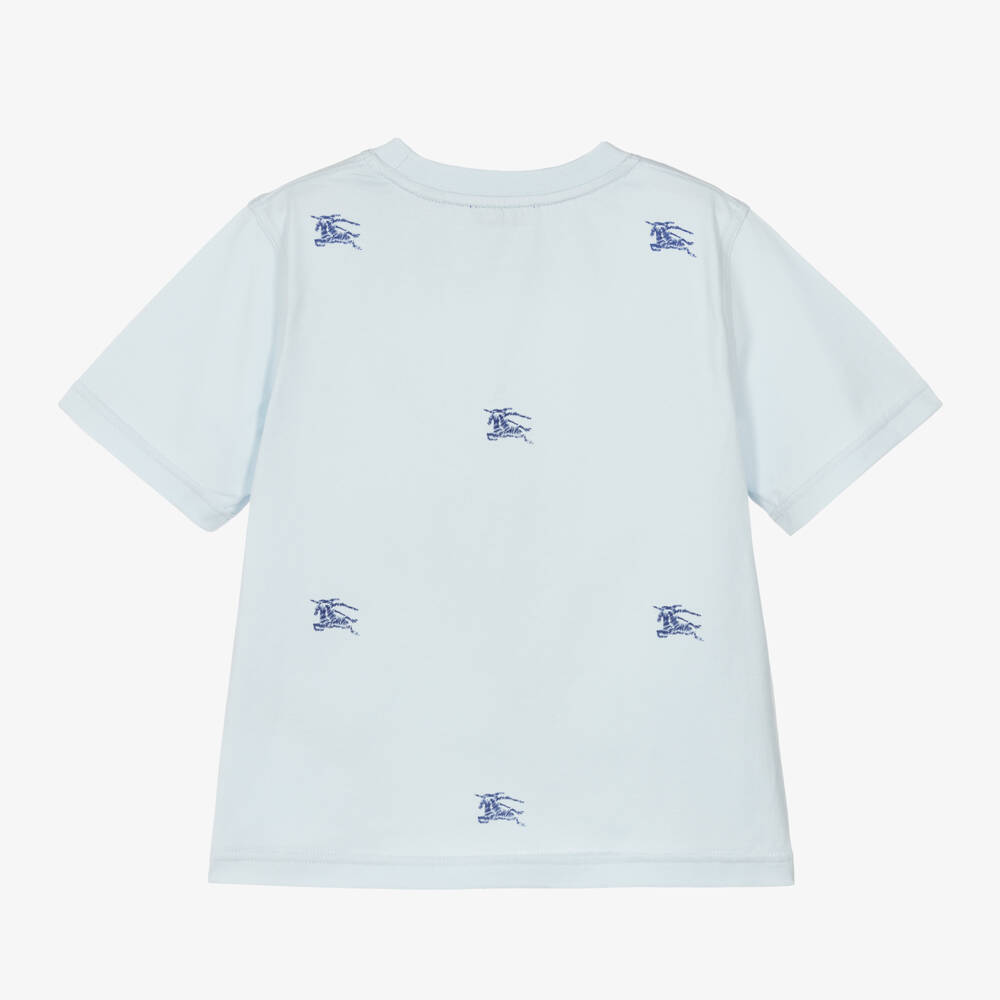 Burberry-Boys Pale Blue Cotton Tee | Childrensalon Outlet
