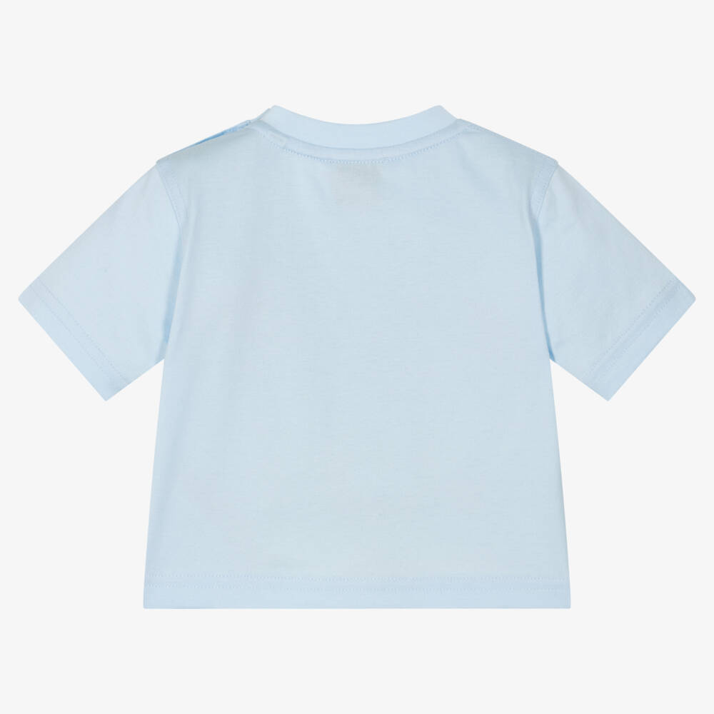 Burberry-Boys Pale Blue Crest Tee | Childrensalon Outlet