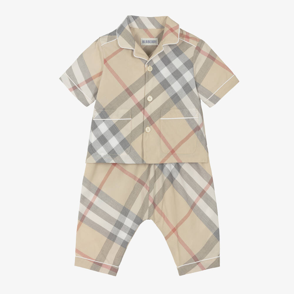 Burberry-طقم بنطلون بلون الحجر الفاتح للأولاد | Childrensalon Outlet