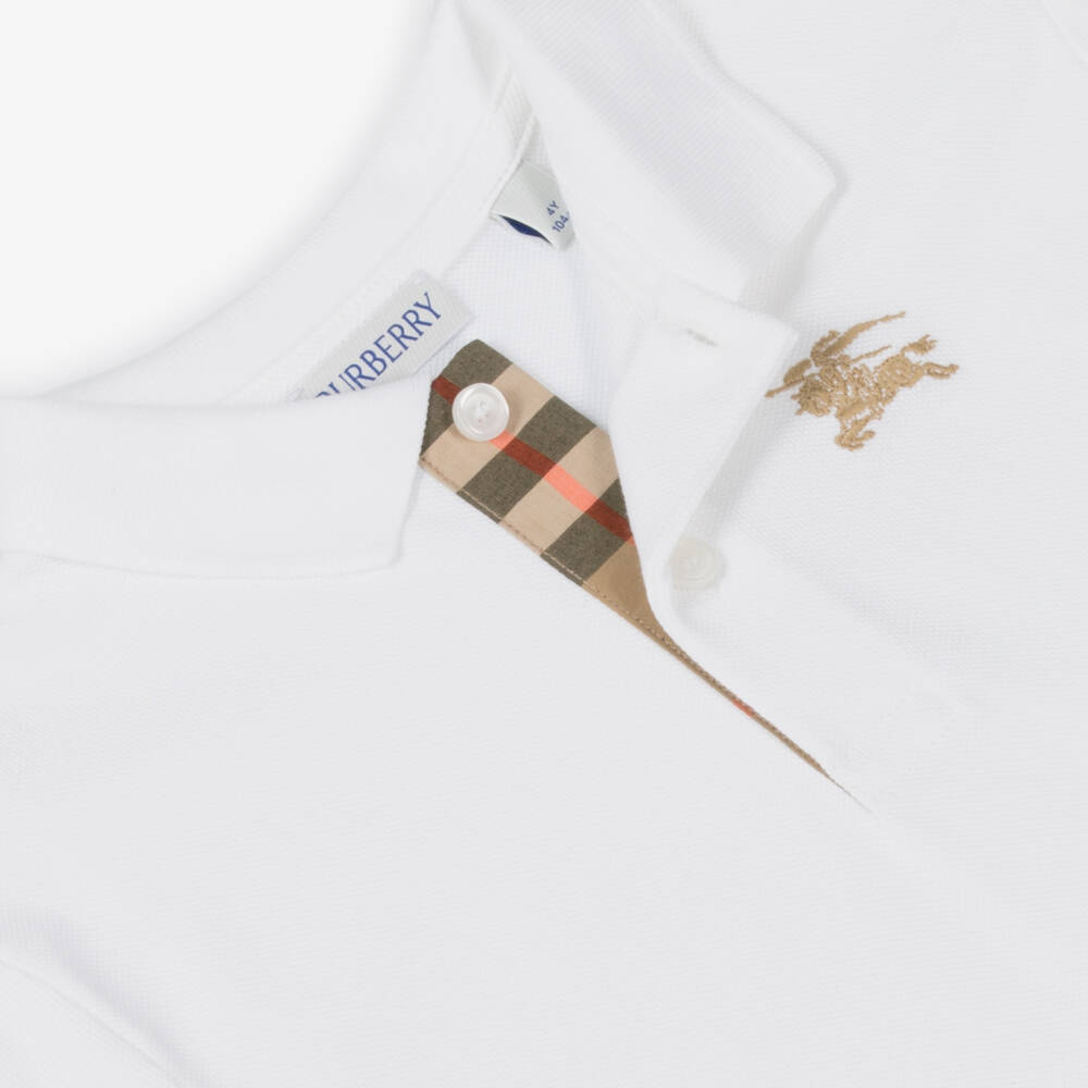 Burberry-Boys Pristine Cotton Polo Top | Childrensalon Outlet