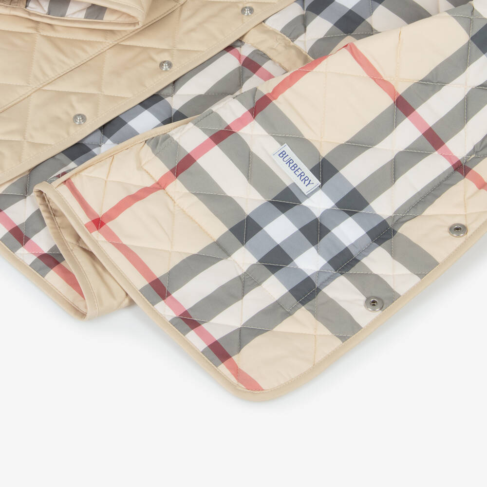 Burberry-Boys Quilted Beige Hooded Jacket | Childrensalon Outlet