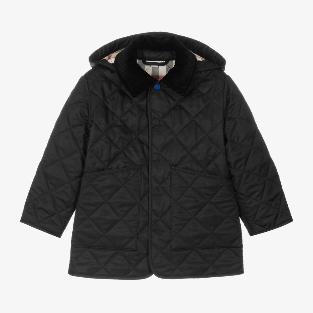 Burberry-Boys Quilted Black Jacket | Childrensalon Outlet