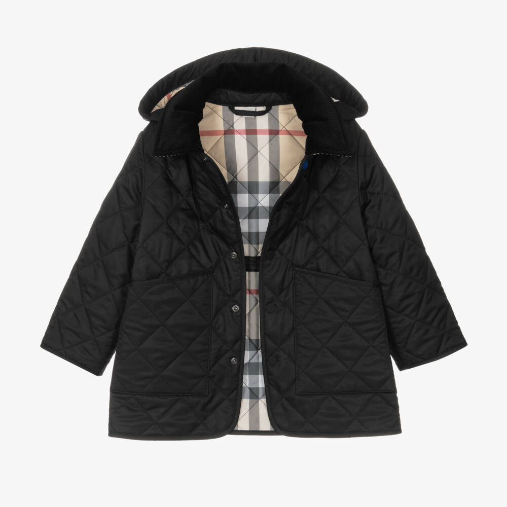 Burberry-Boys Quilted Black Jacket | Childrensalon Outlet