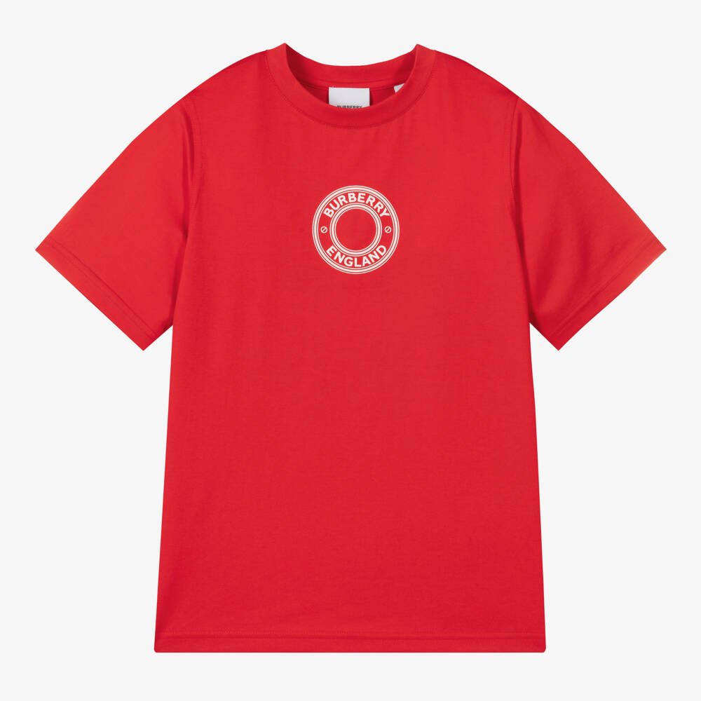 Burberry-Boys Red Graphic Cotton Tee | Childrensalon Outlet