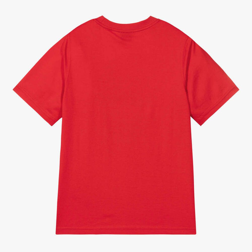 Burberry-Boys Red Graphic Cotton Tee | Childrensalon Outlet