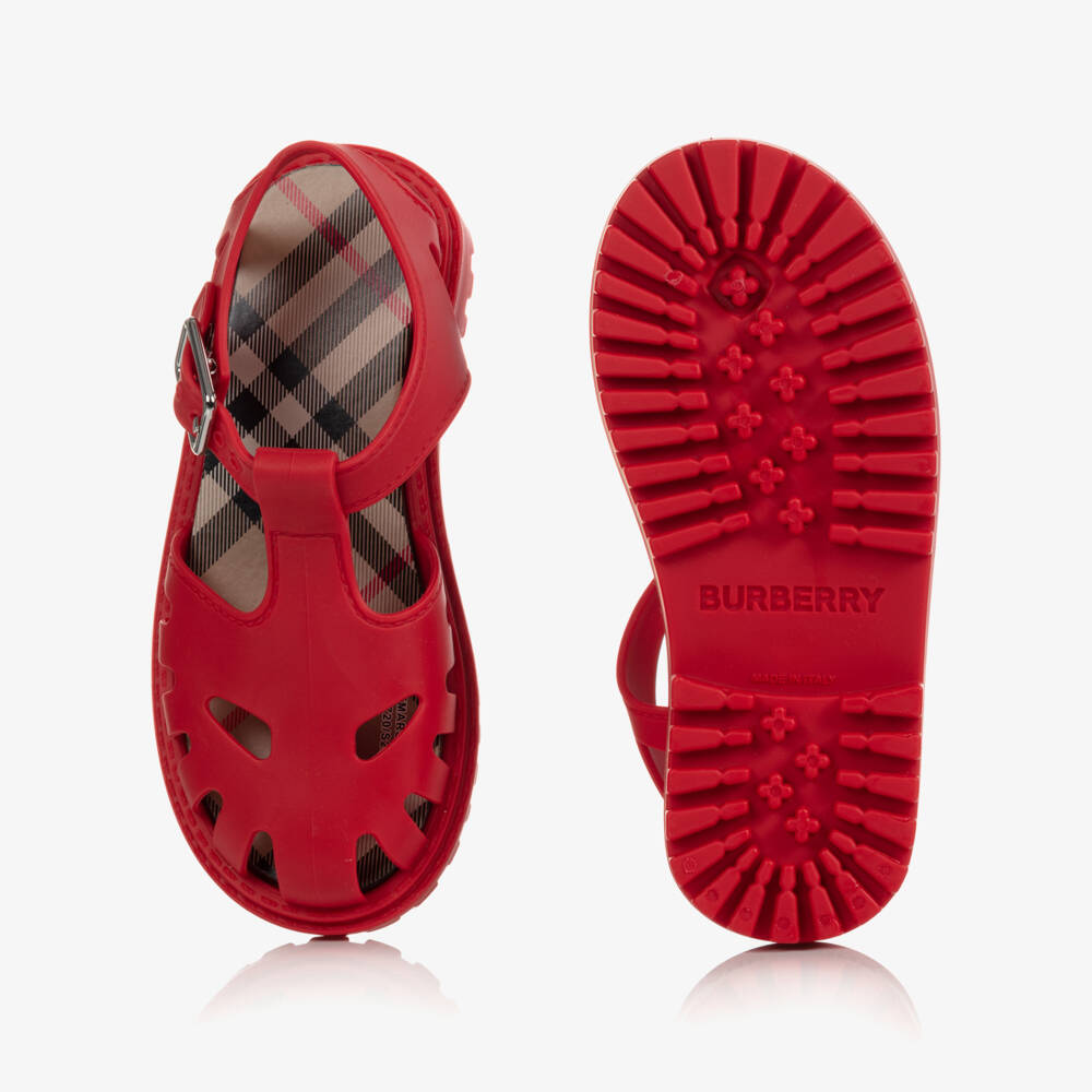 Burberry-Красные винтажные пляжные сандалии для мальчиков | Childrensalon Outlet