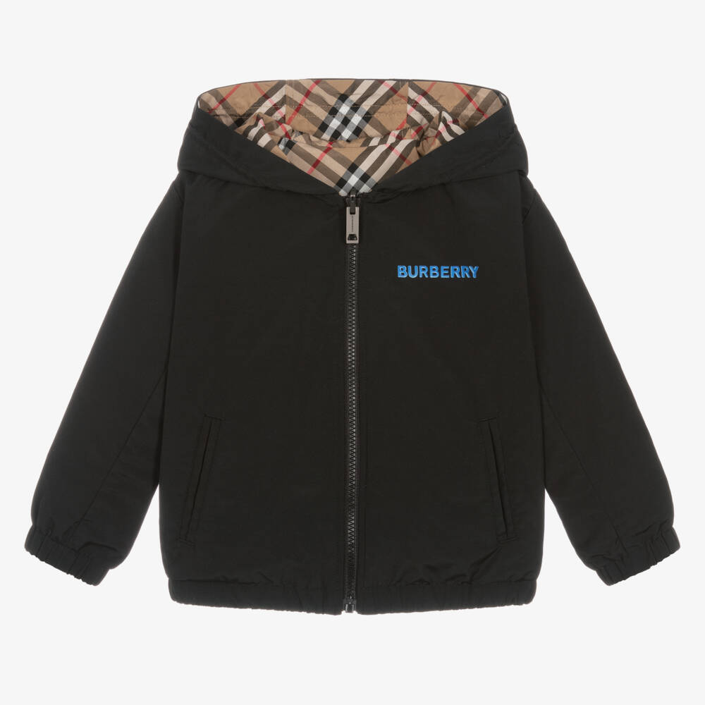 Burberry-Черная двусторонняя куртка Vintage Check для мальчиков | Childrensalon Outlet