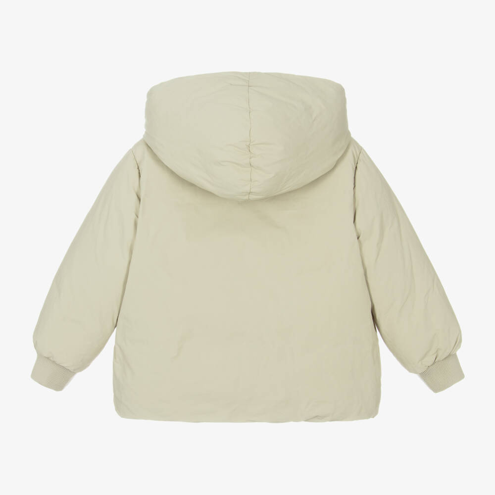 Burberry-Cерая двусторонняя куртка-пуховик в клетку для мальчиков | Childrensalon Outlet