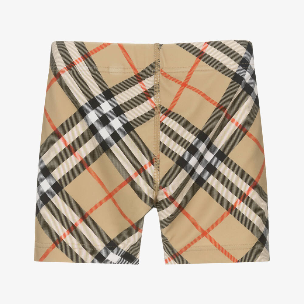 Burberry-Boys Sand Check Swimming Trunks | Childrensalon Outlet