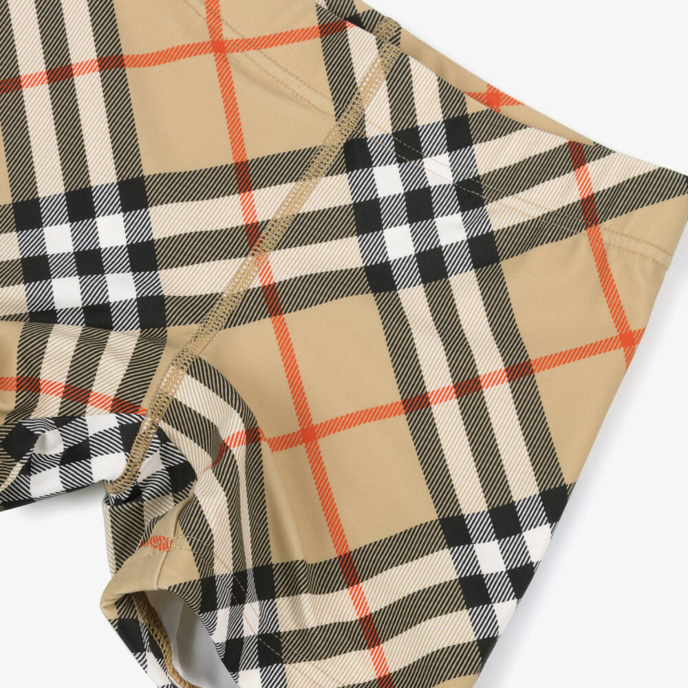 Burberry-Boys Sand Check Swimming Trunks | Childrensalon Outlet