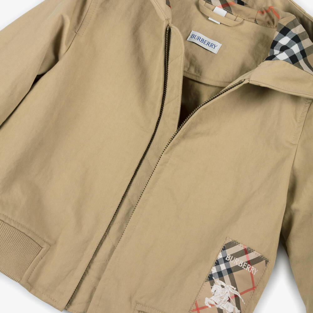 Burberry-Boys Sand Tone Twill Jacket | Childrensalon Outlet