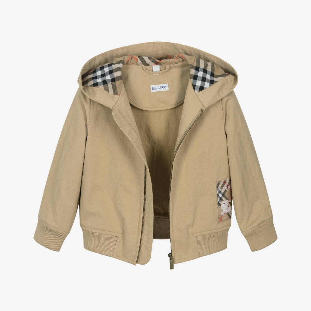 Burberry-Boys Sand Tone Twill Jacket | Childrensalon Outlet