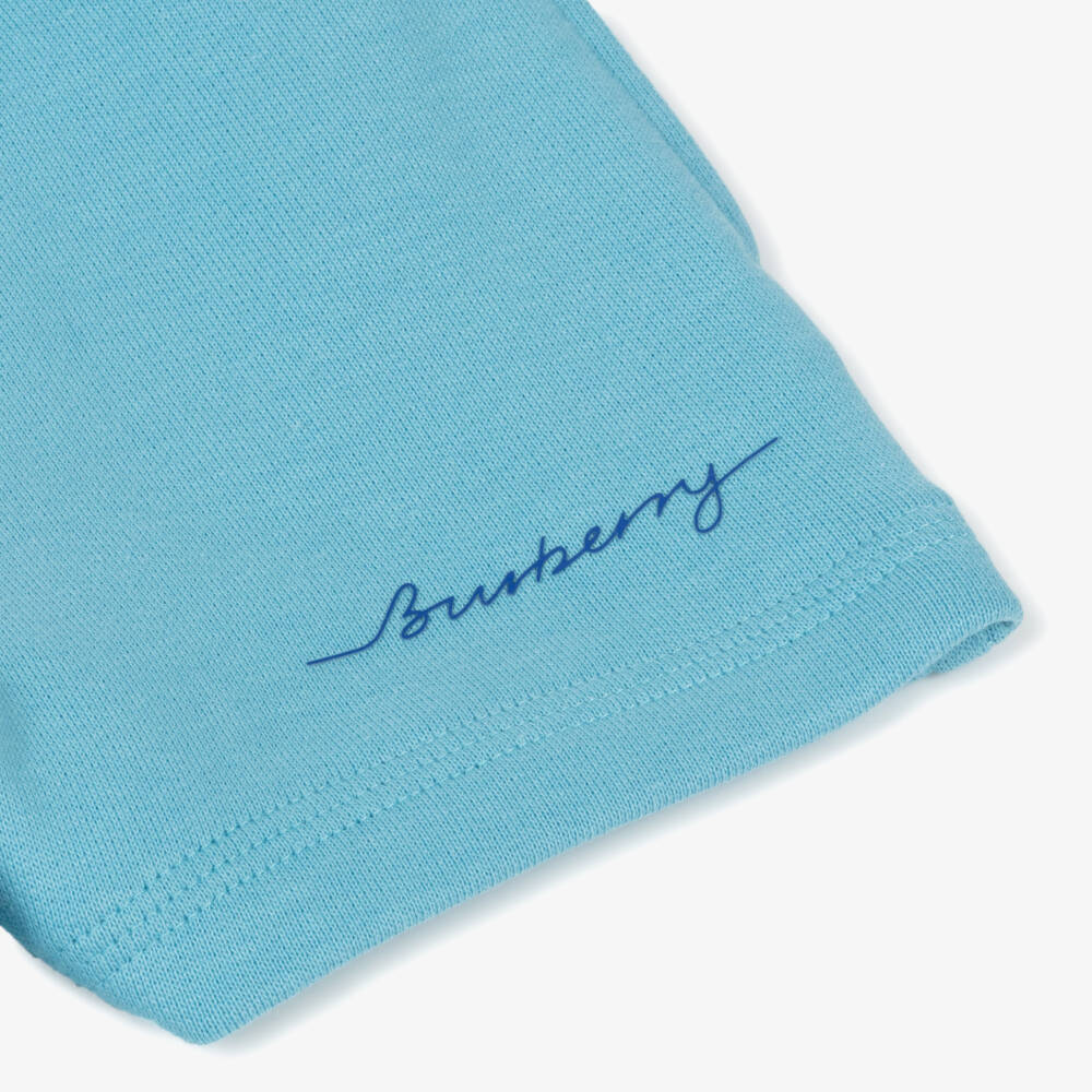 Burberry-Boys Sky-Toned Organic Cotton Shorts | Childrensalon Outlet