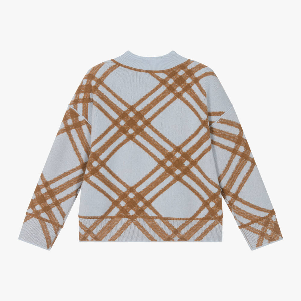 Burberry-Boys Slate Blue Knit Jumper | Childrensalon Outlet