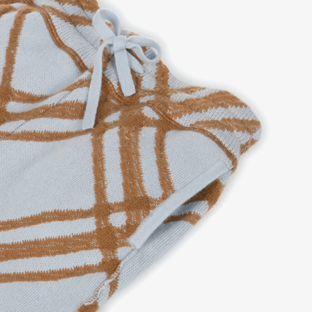 Burberry-شورت مزيج صوف و كشمير لون أزرق للأولاد | Childrensalon Outlet