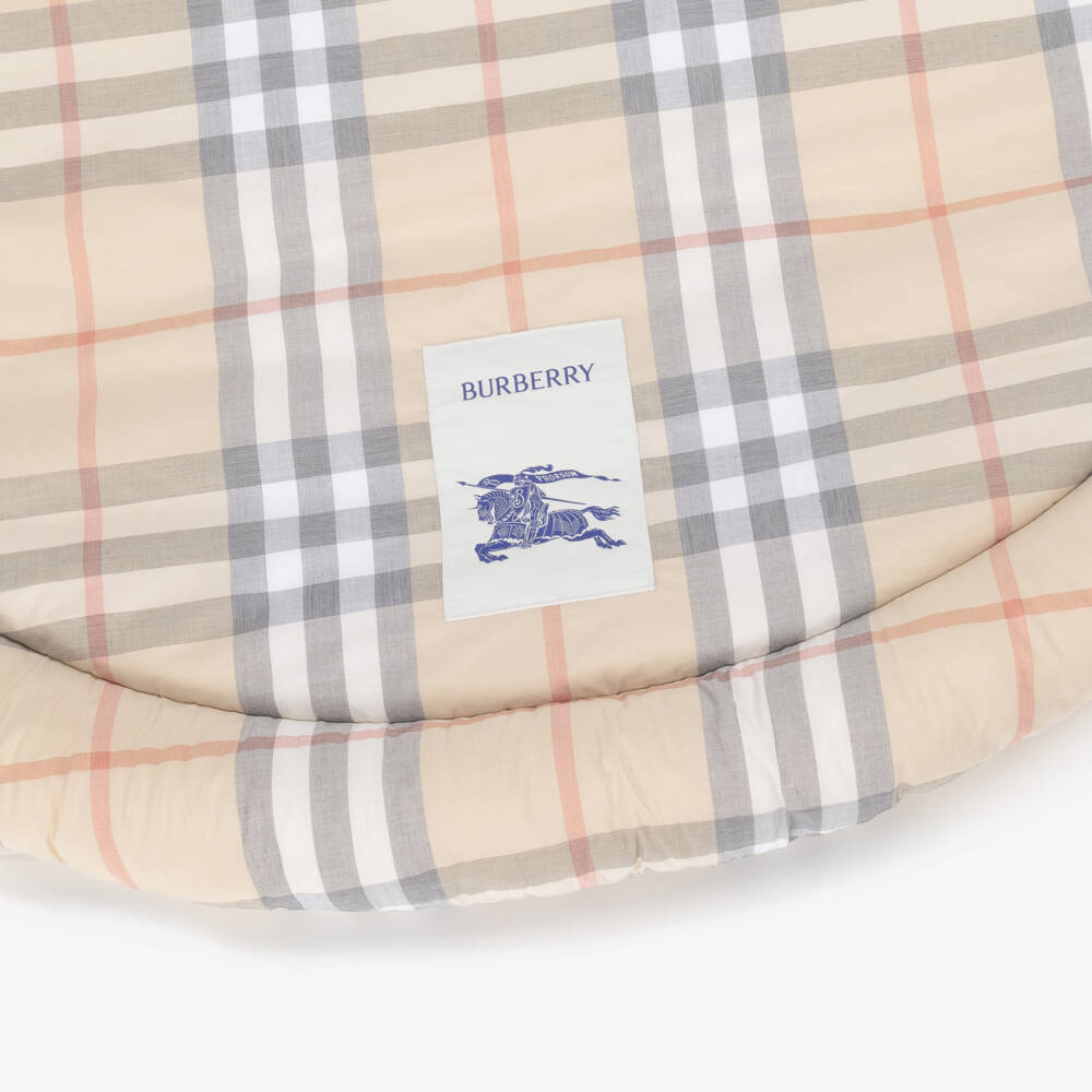 Burberry-Boys Soft Beige Check Play Mat | Childrensalon Outlet