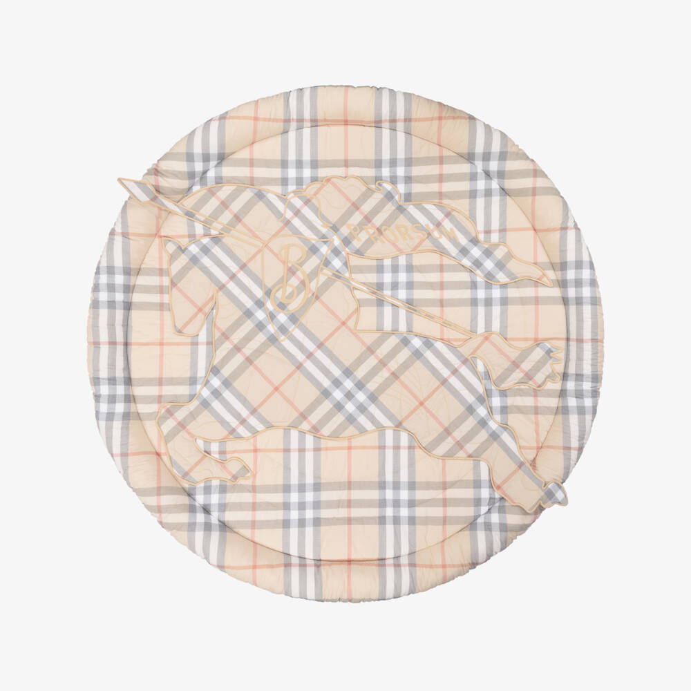 Burberry-Boys Soft Beige Check Play Mat | Childrensalon Outlet