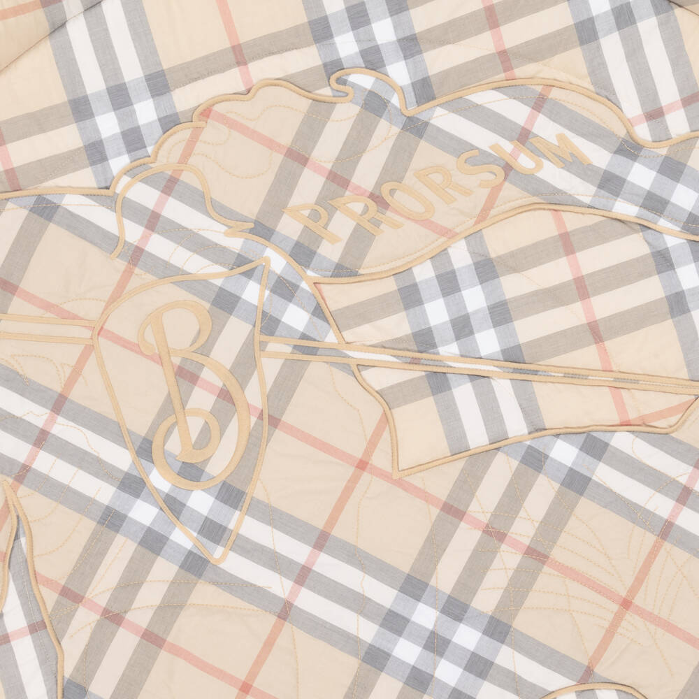 Burberry-Boys Soft Beige Check Play Mat | Childrensalon Outlet