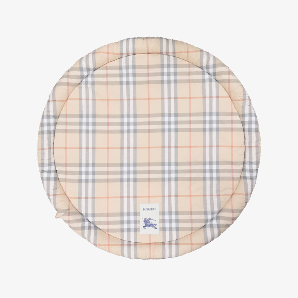 Burberry-Boys Soft Beige Check Play Mat | Childrensalon Outlet