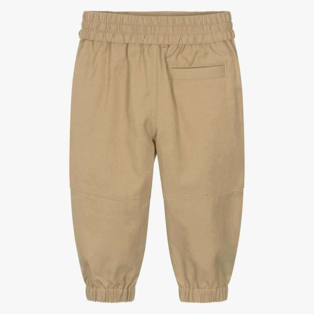 Burberry-Boys' Soft Beige Cotton Pants | Childrensalon Outlet
