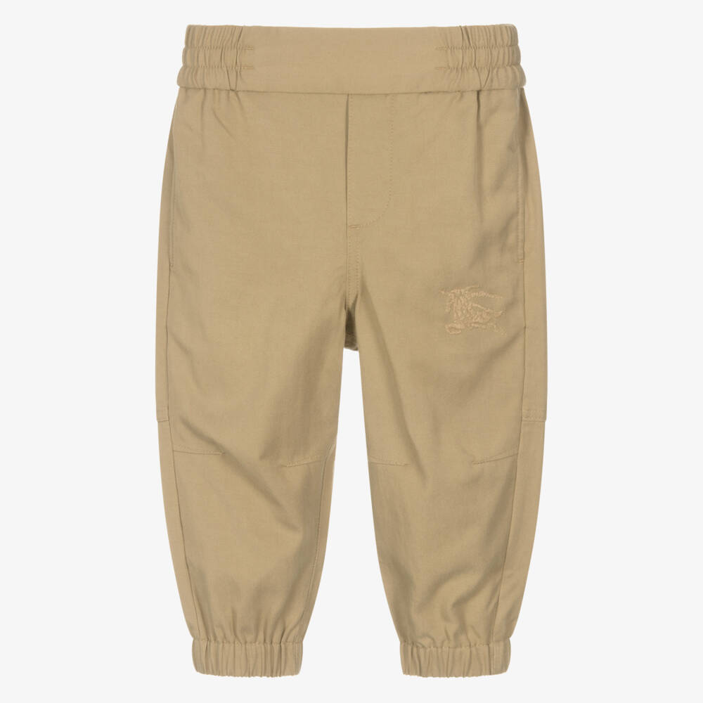 Burberry-Boys' Soft Beige Cotton Pants | Childrensalon Outlet