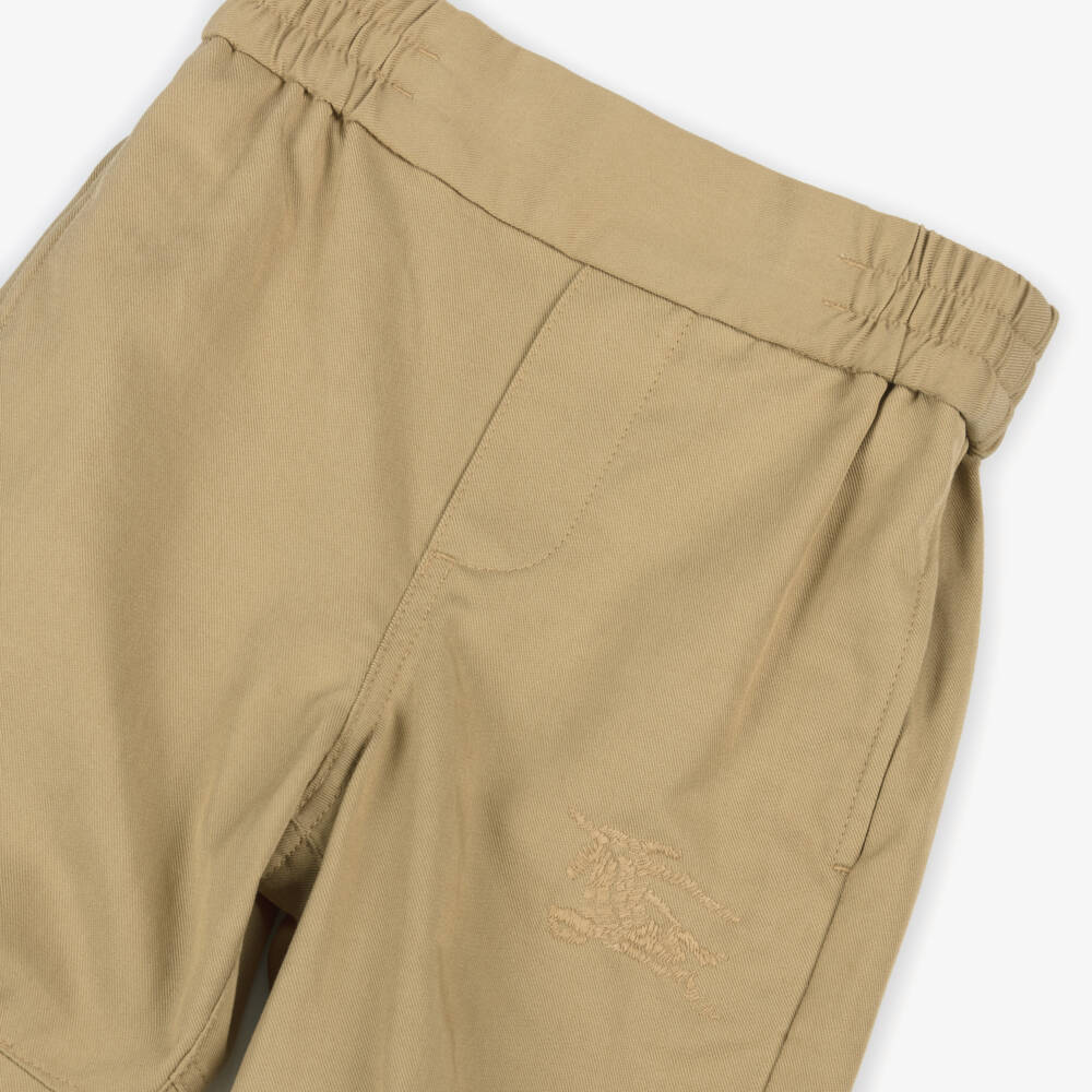 Burberry-Boys' Soft Beige Cotton Pants | Childrensalon Outlet