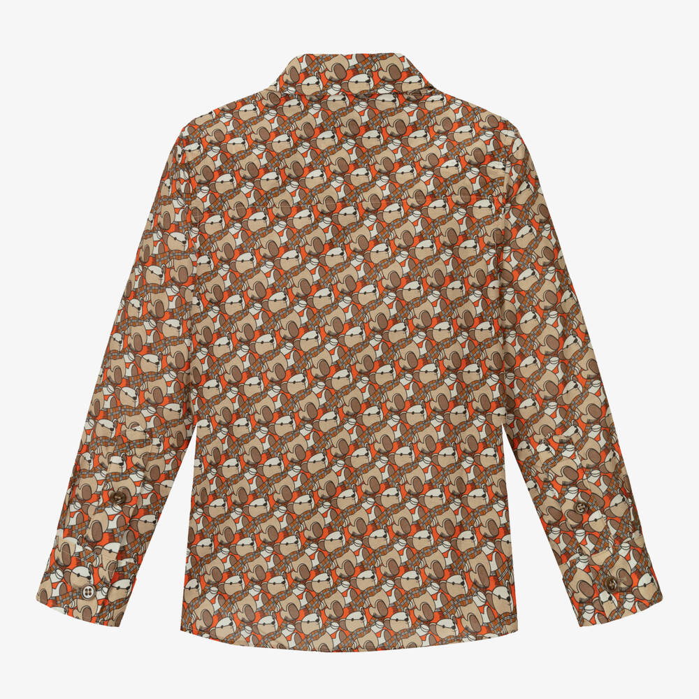 Burberry-Boys Soft Beige Silk Blend Shirt | Childrensalon Outlet