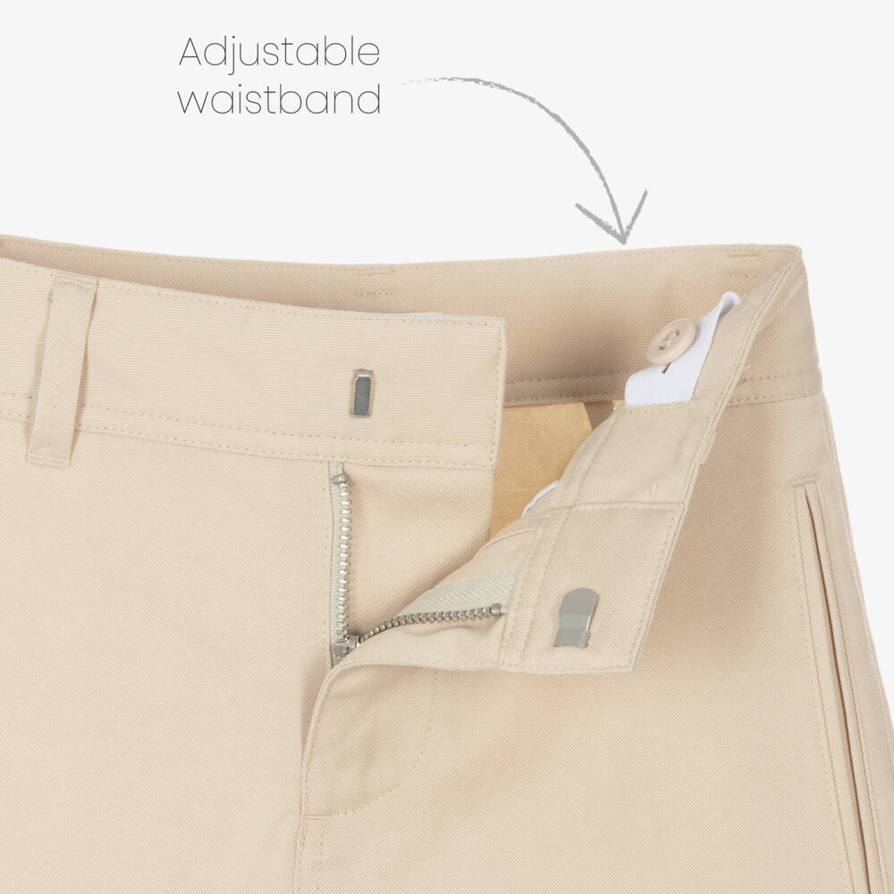 Burberry-شورت تويل ناعم بيج للأولاد | Childrensalon Outlet