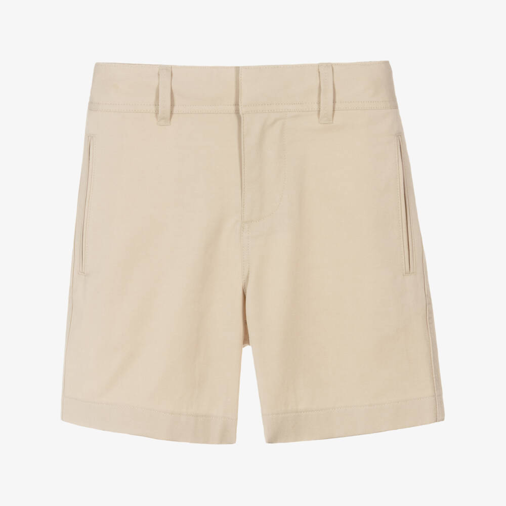 Burberry-شورت تويل ناعم بيج للأولاد | Childrensalon Outlet