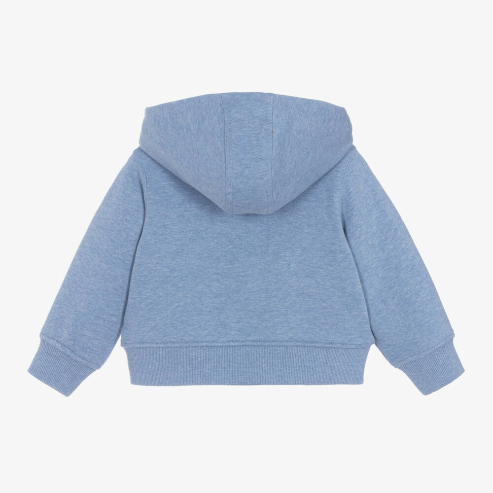 Burberry-Boys Soft Blue EKD Zip-Up Top | Childrensalon Outlet