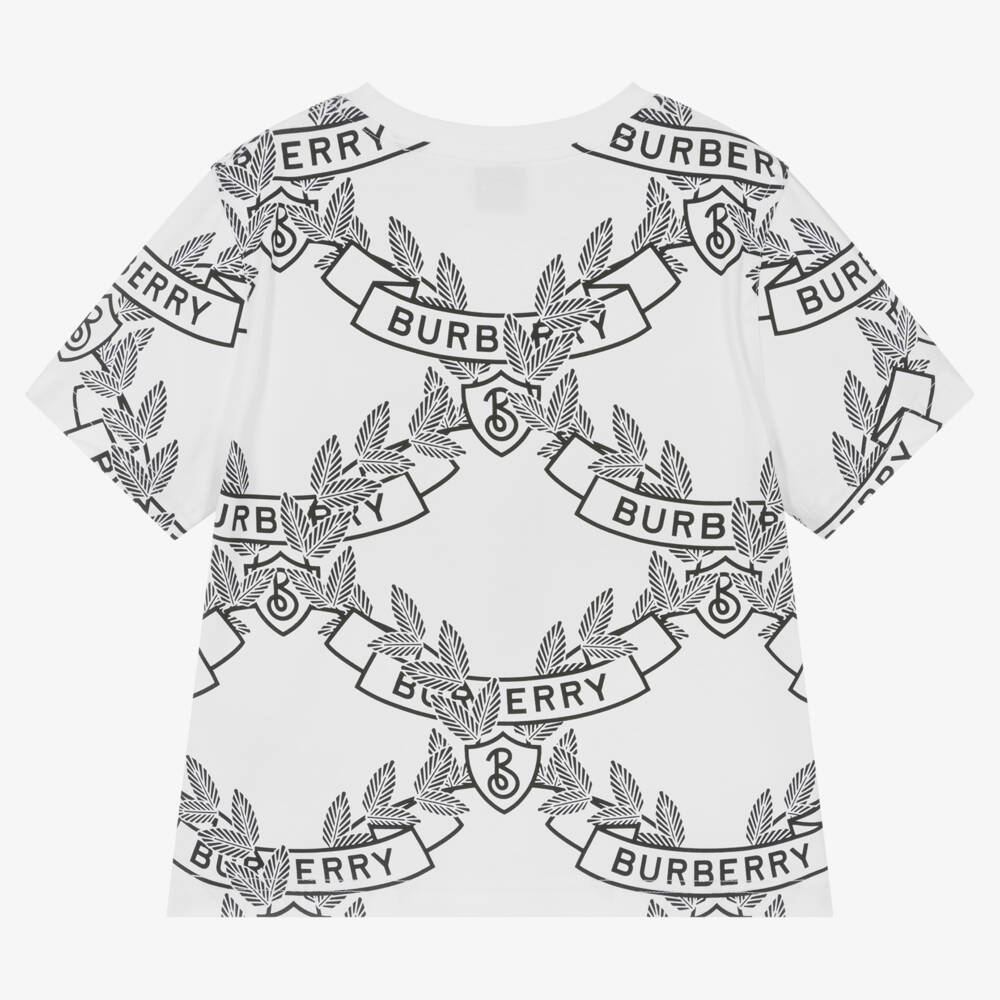 Burberry-Boys Soft Cotton Leaf Emblem Tee | Childrensalon Outlet
