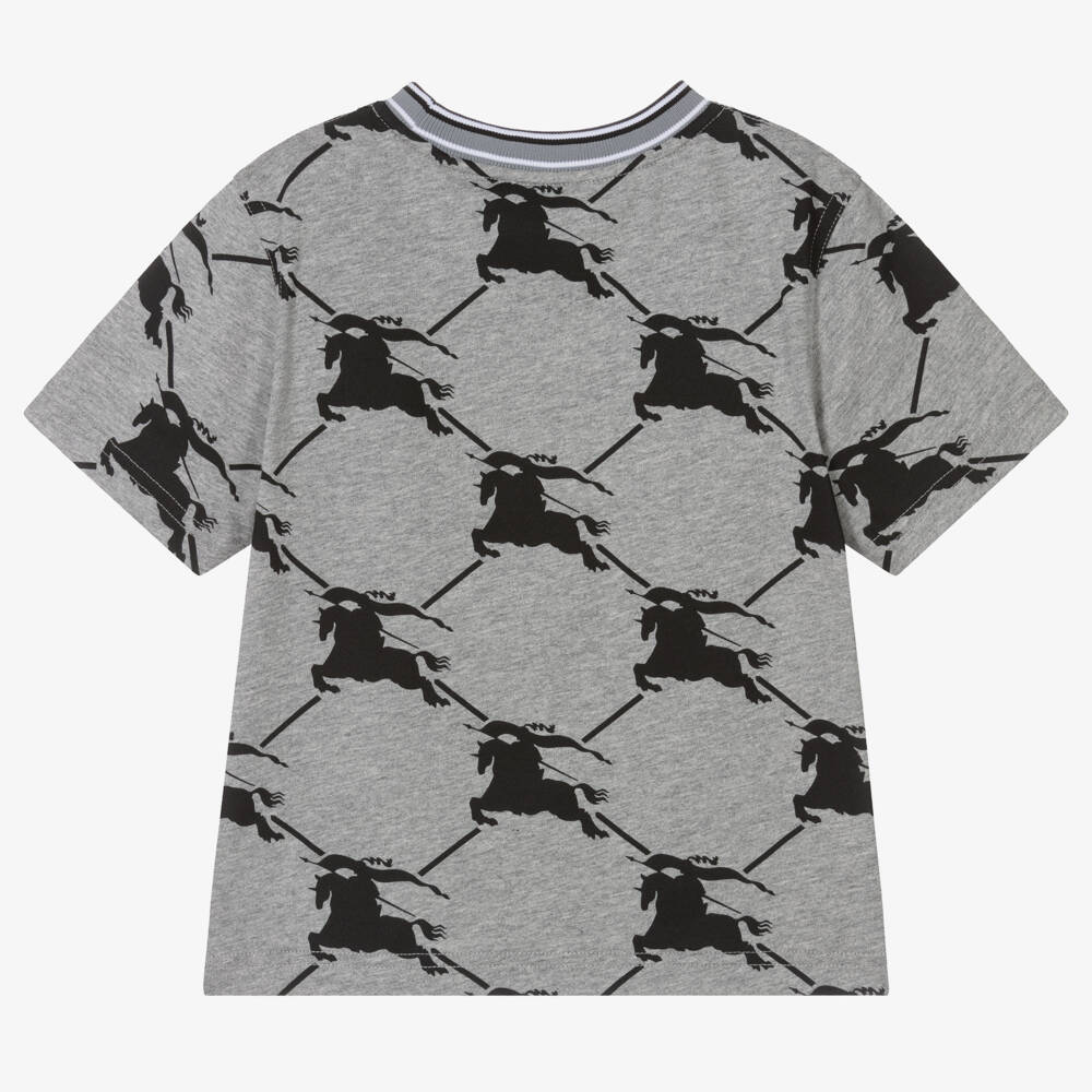 Burberry-Boys Soft Grey Knight Tee | Childrensalon Outlet