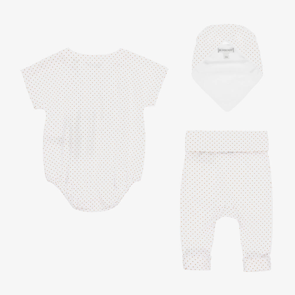 Burberry-Boys Soft Ivory 3-Piece Set | Childrensalon Outlet