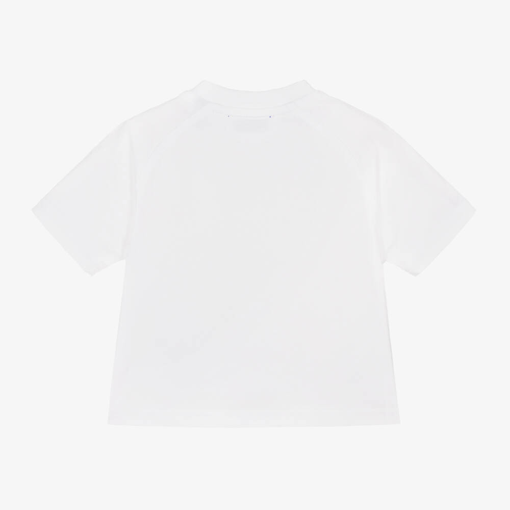 Burberry-Boys' Soft White Cotton Tee | Childrensalon Outlet