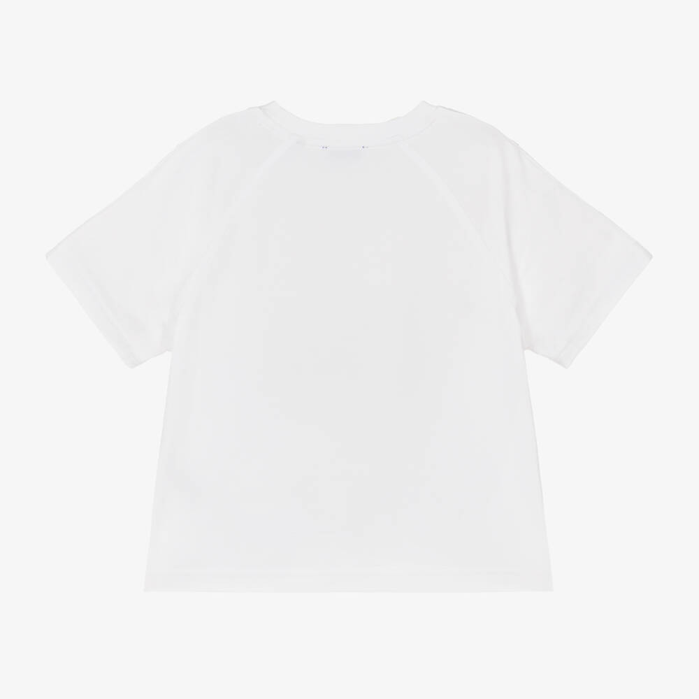 Burberry-Boys Soft White Cotton Tee | Childrensalon Outlet
