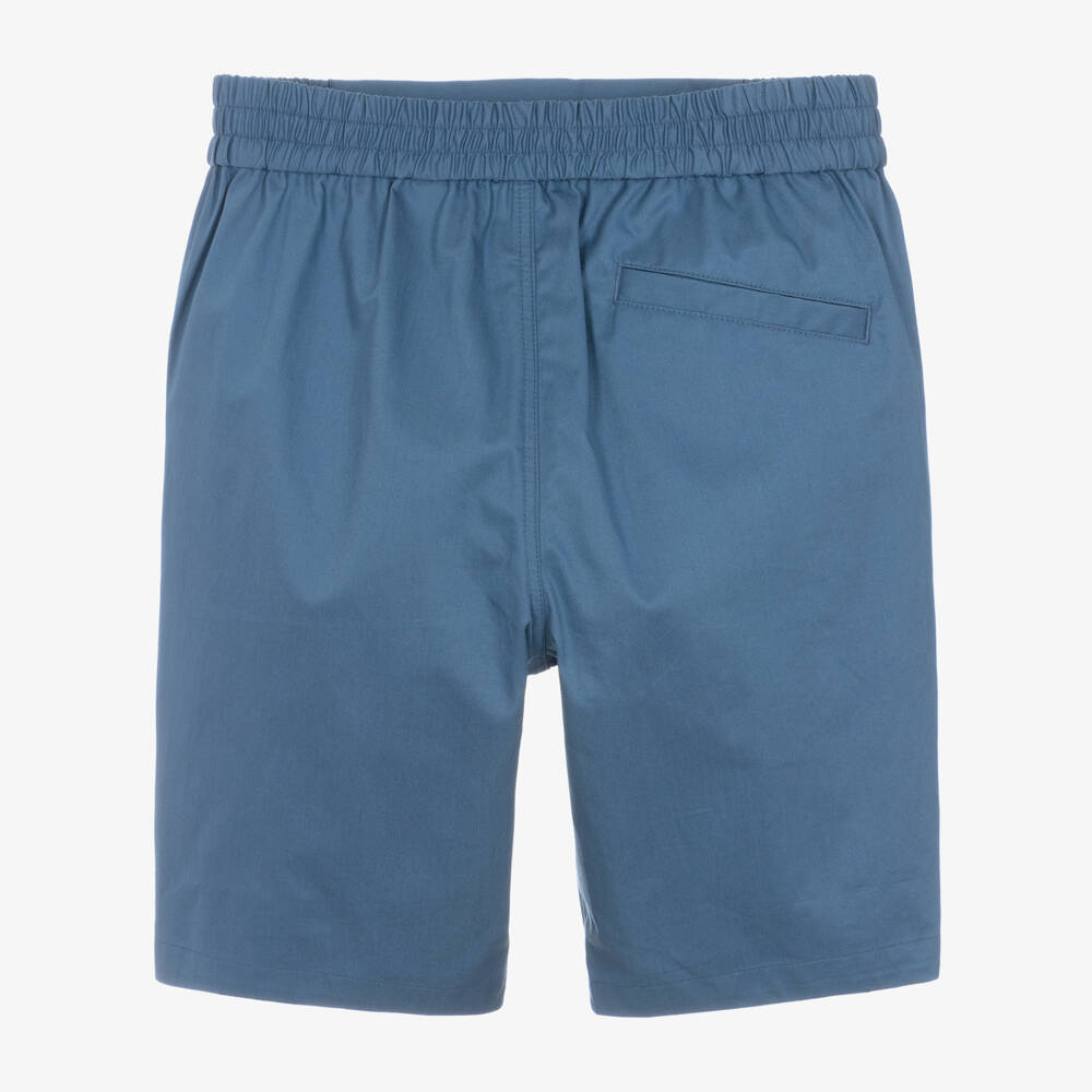Burberry-Boys Steel Blue Cotton Shorts | Childrensalon Outlet