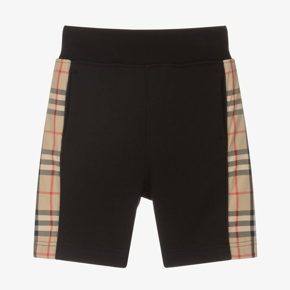 Burberry-شورت أنيق بنقشة مربعات سوداء للأولاد | Childrensalon Outlet