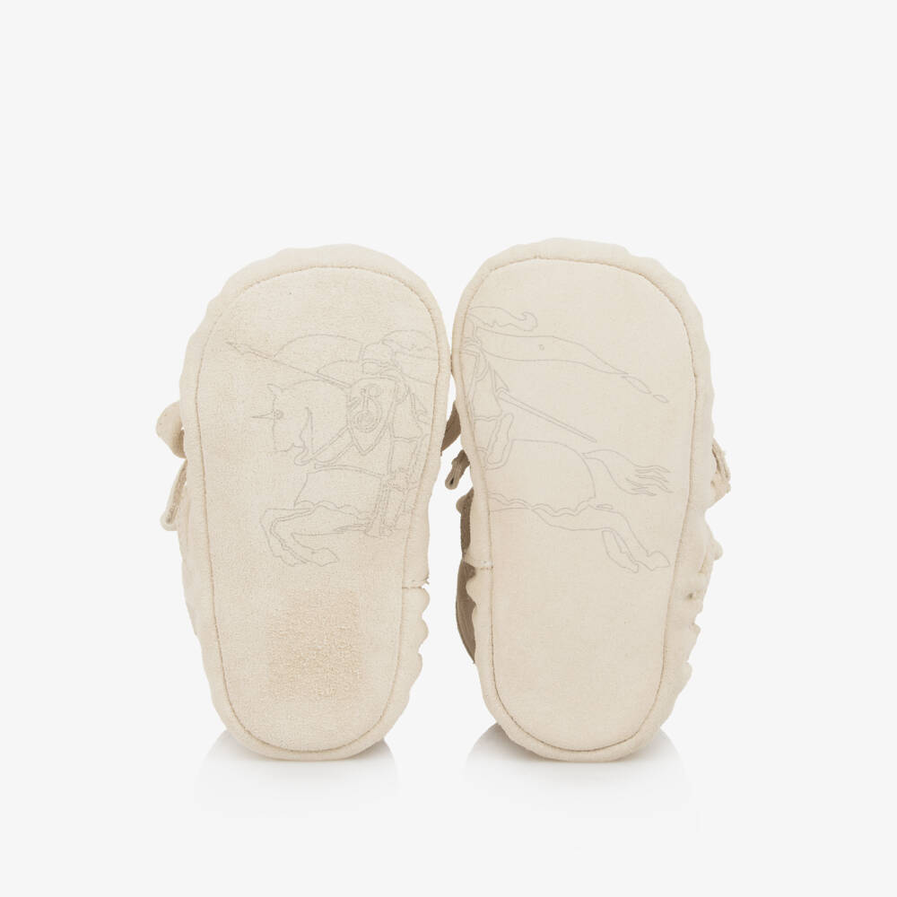 Burberry-Boys Suede Beige Prewalkers | Childrensalon Outlet