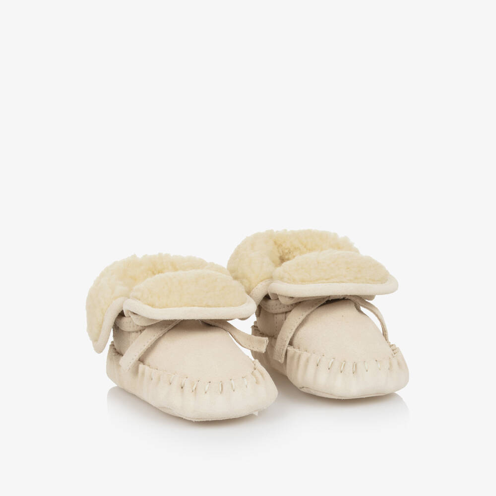 Burberry-Boys Suede Beige Prewalkers | Childrensalon Outlet