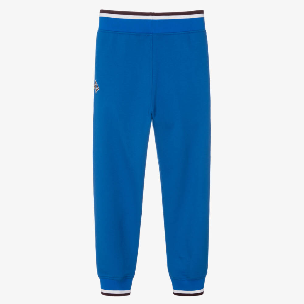 Burberry-Boys Varsity Blue Cotton Trousers | Childrensalon Outlet