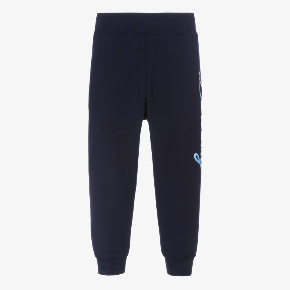 Burberry-Boys Varsity Blue Logo Trousers | Childrensalon Outlet