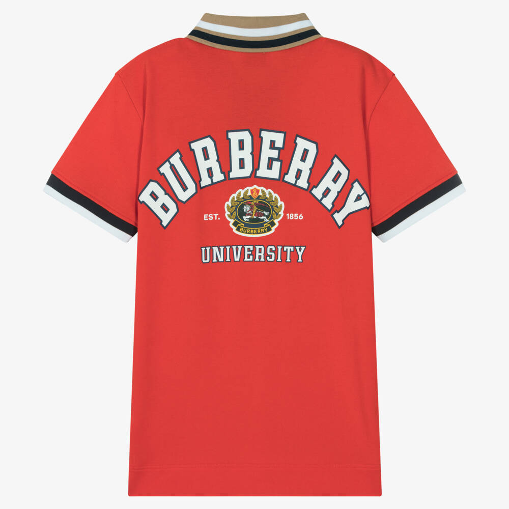 Burberry-Boys Vibrant Varsity Red Polo Shirt | Childrensalon Outlet