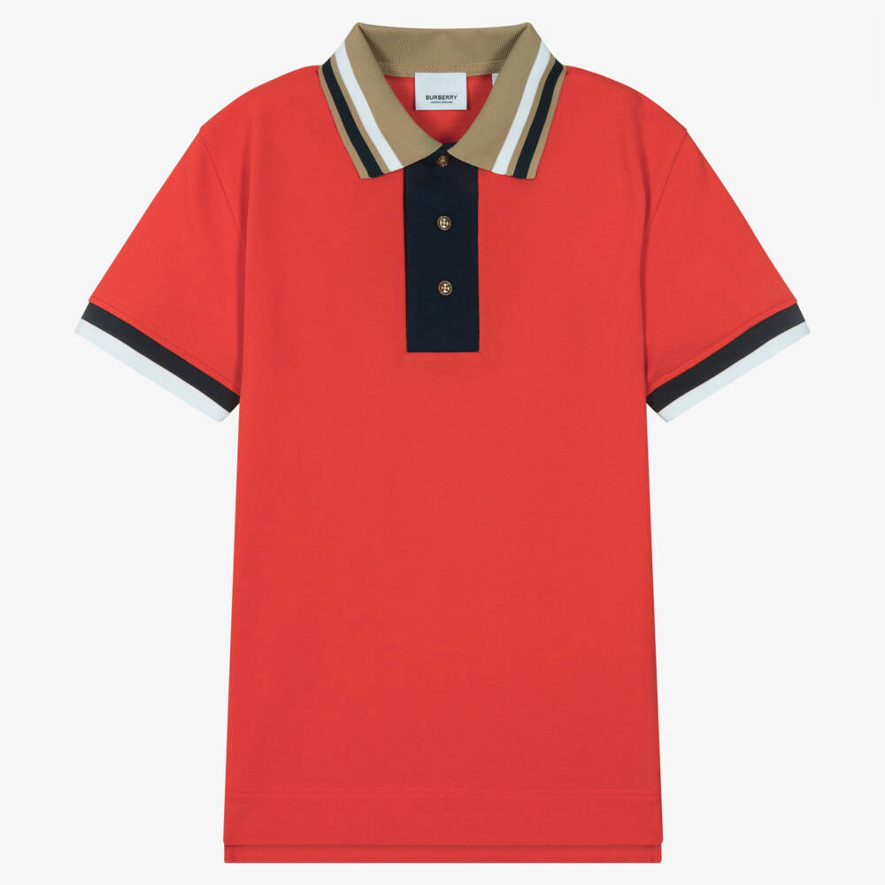 Burberry-Boys Vibrant Varsity Red Polo Shirt | Childrensalon Outlet
