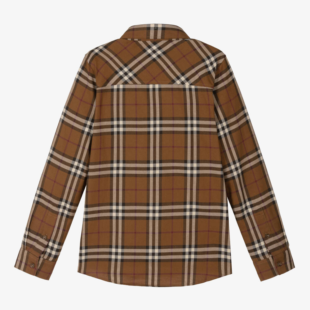 Burberry-Boys Vintage Brown Check Shirt | Childrensalon Outlet