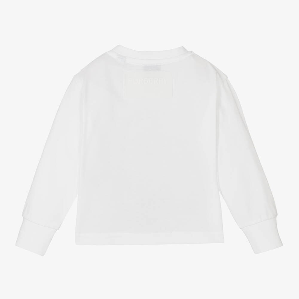 Burberry-Boys' White Bear Embroidered Tee | Childrensalon Outlet