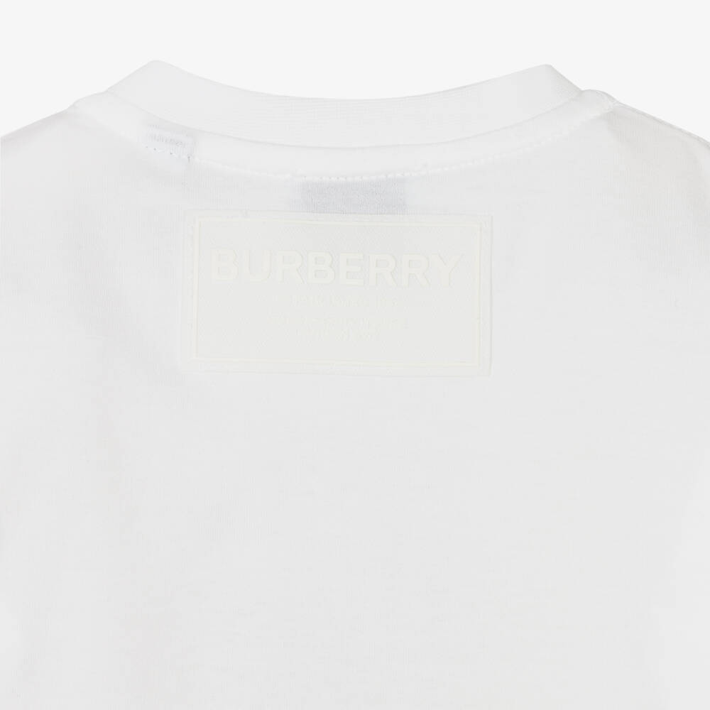 Burberry-Boys' White Bear Embroidered Tee | Childrensalon Outlet