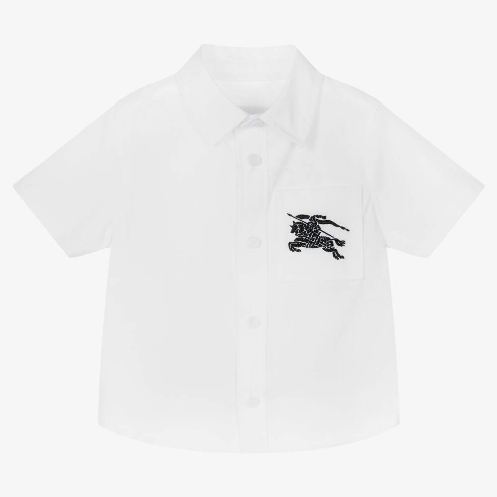 Burberry-Boys White Cotton Classic Shirt | Childrensalon Outlet